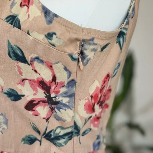 Charming Charlie Khaki Floral Cut Out Dress Size Medium - Picture 2 of 13